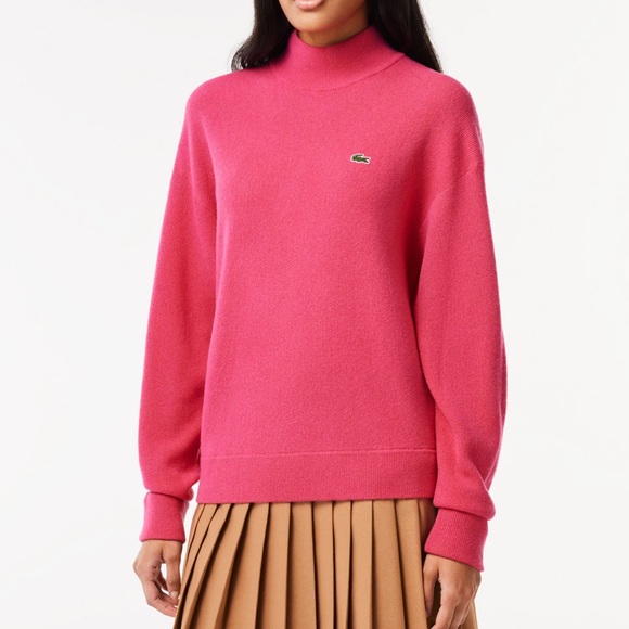 LACOSTE Relaxed Fit Wool High-Neck Sweater